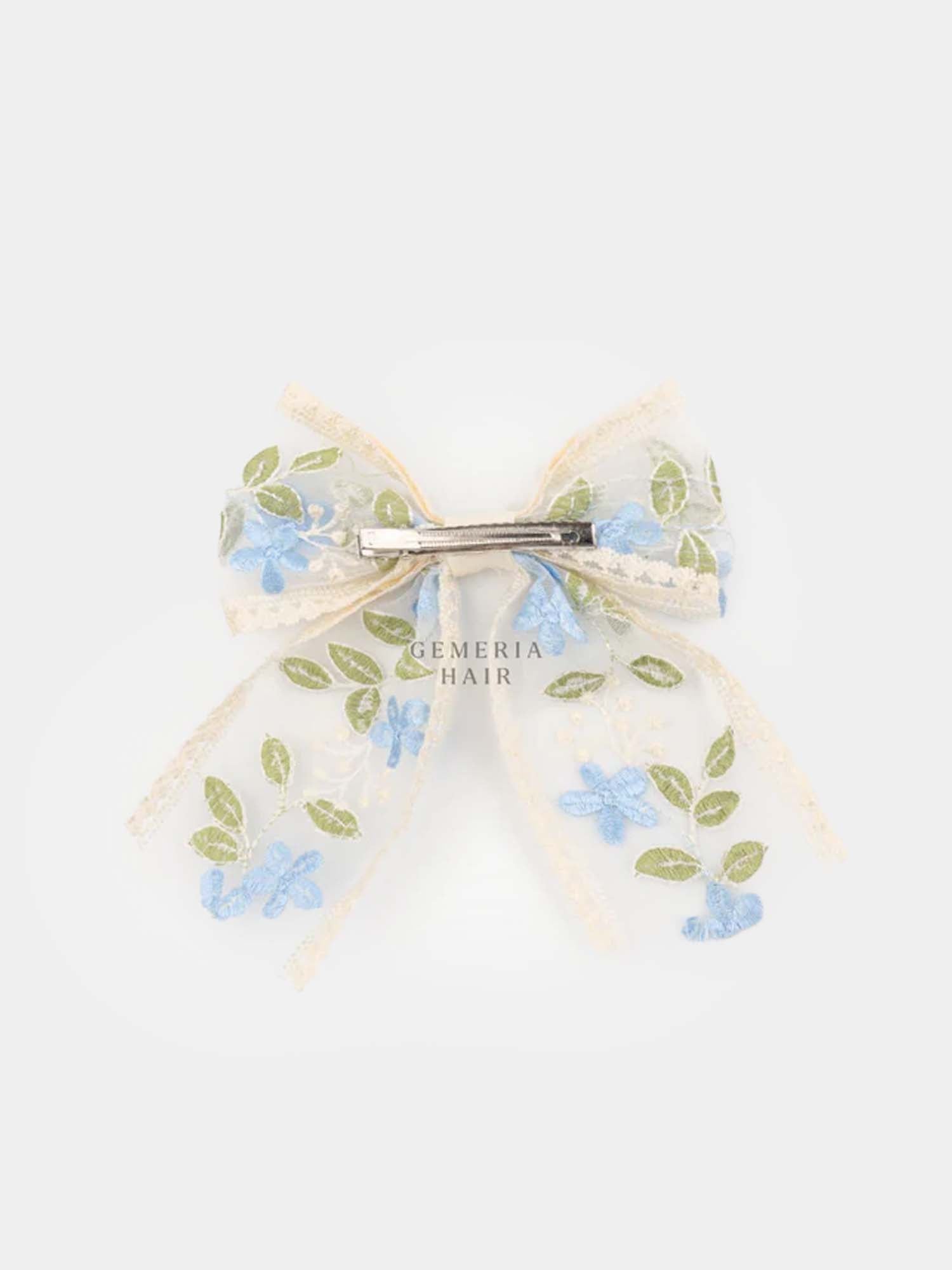 Lace Embroidered | Hair Bow Clips