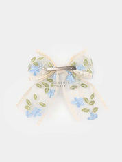 Lace Embroidered | Hair Bow Clips