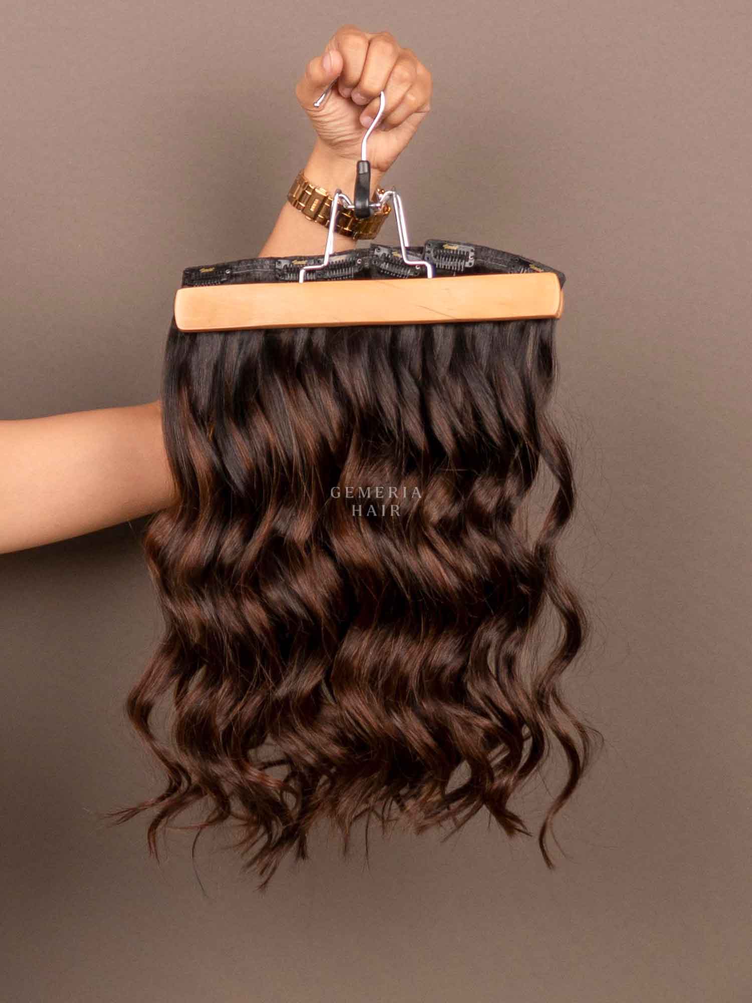 Barrel Brown Balayage | Seamless | 7 Set Clip-In Hair Extensions