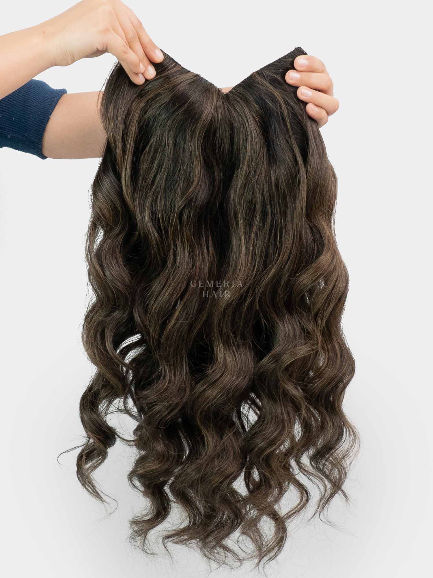 Ash Brown Balayage| V-Part Wig | V-Shaped Wig