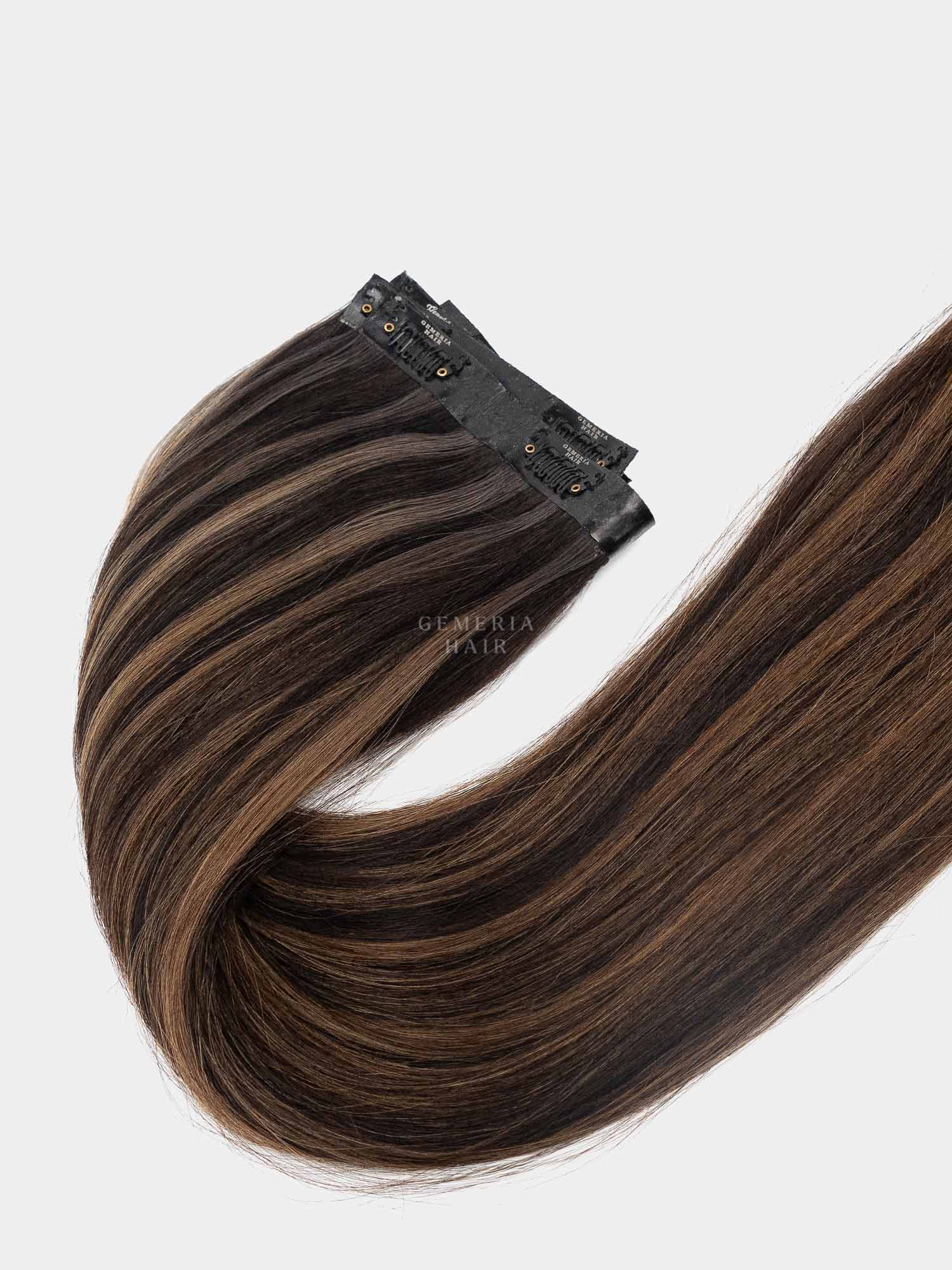 Ash Brown Balayage | Seamless | 3 Piece Set Clip-In Hair Volumizer