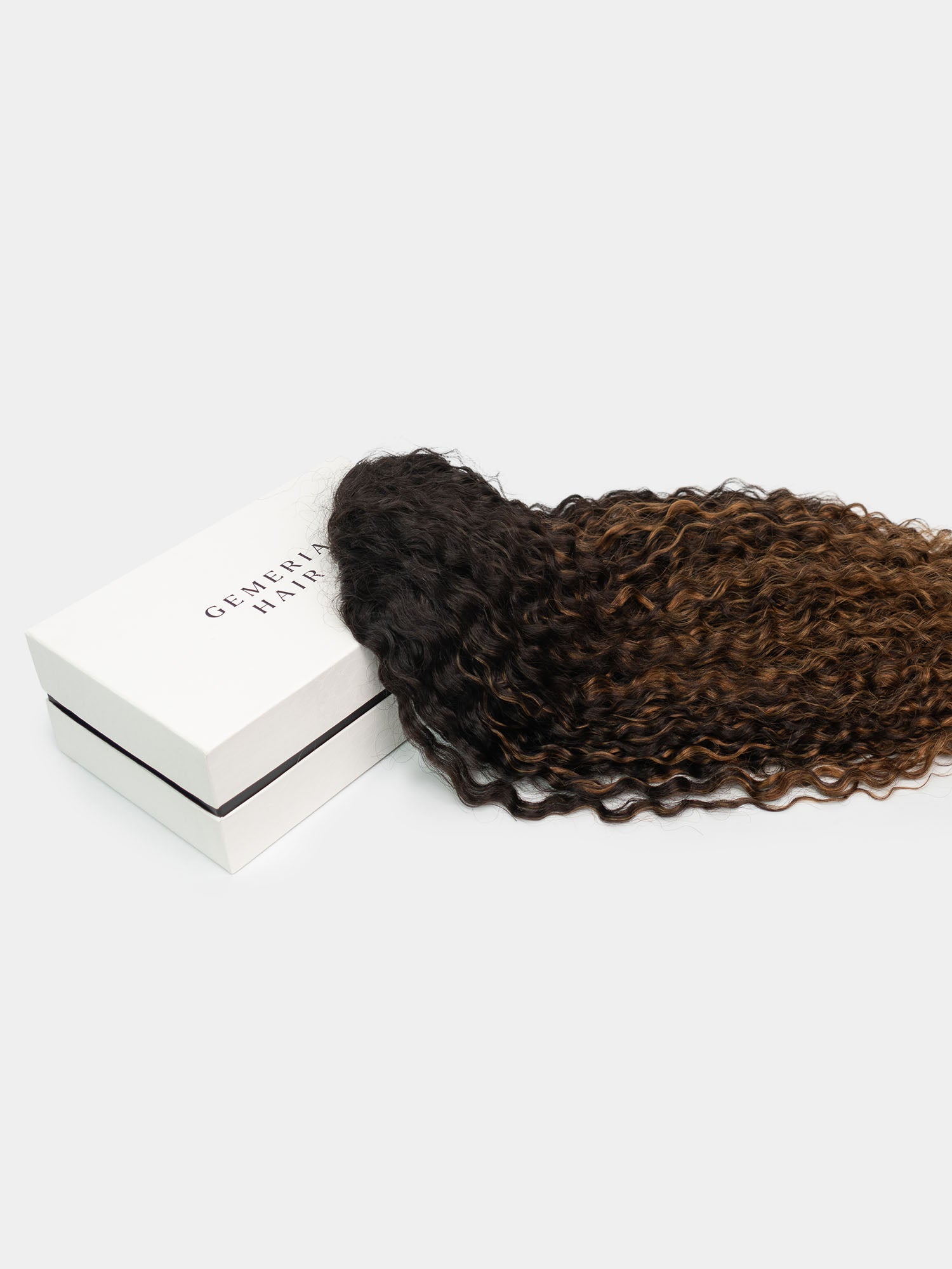 Caramel Brown Balayage | Deep Curly Half Head&#174; Wig