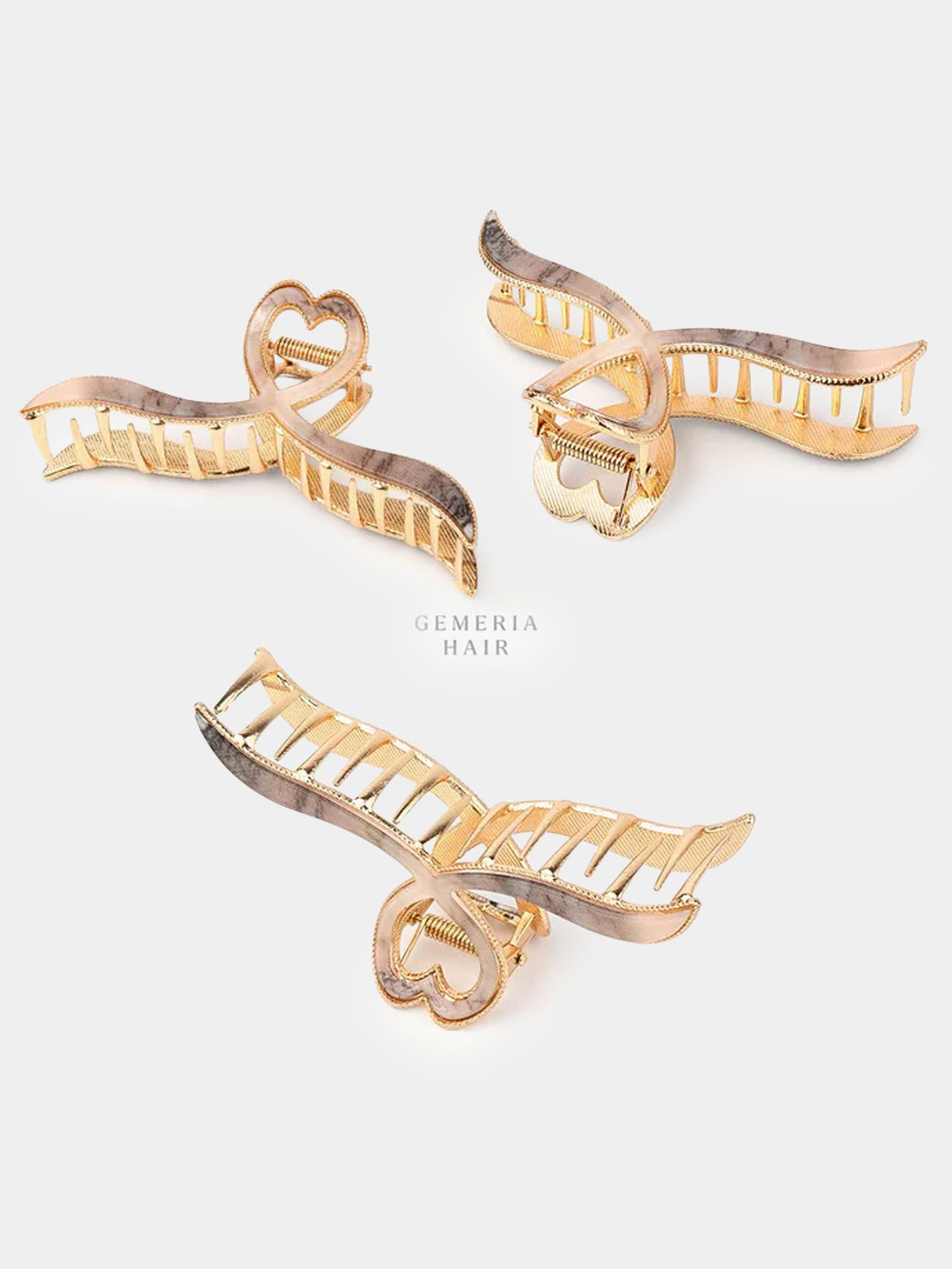 Heart Loop Vintage Metal Hair Claw Clip