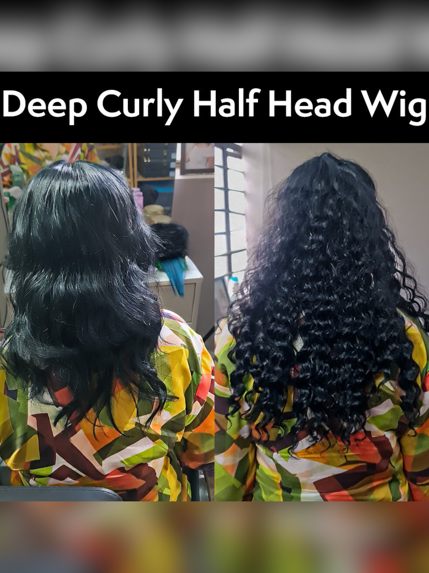 Deep Curly Half Head Wig