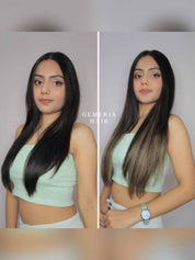 Light Ash Brown Balayage | Seamless | 3 Piece Set Clip-In Hair Volumizer