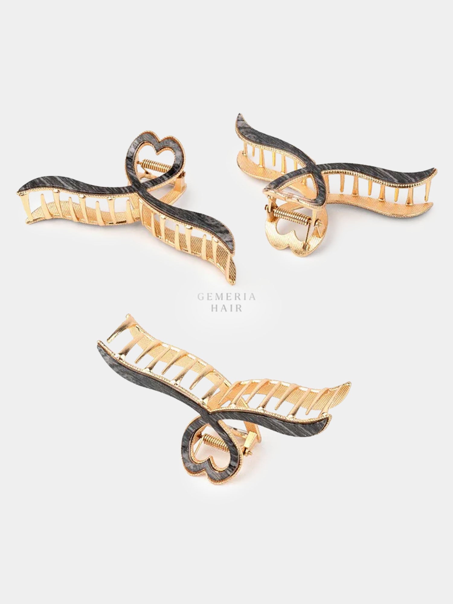 Heart Loop Vintage Metal Hair Claw Clip