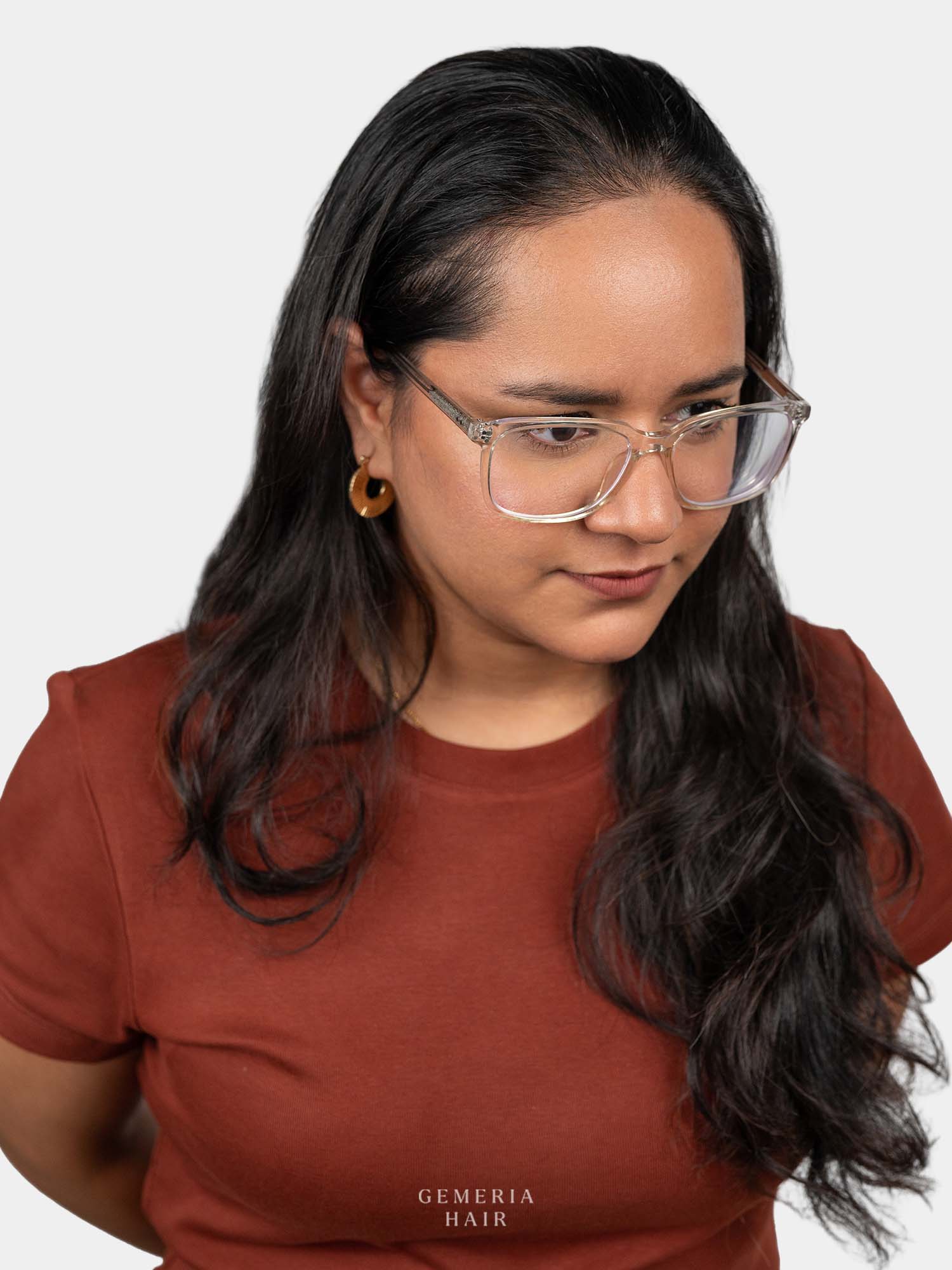 Before using Gemeria Hair front lace hair band topper natural hair without coverage