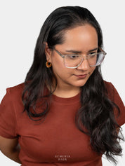 Before using Gemeria Hair front lace hair band topper natural hair without coverage