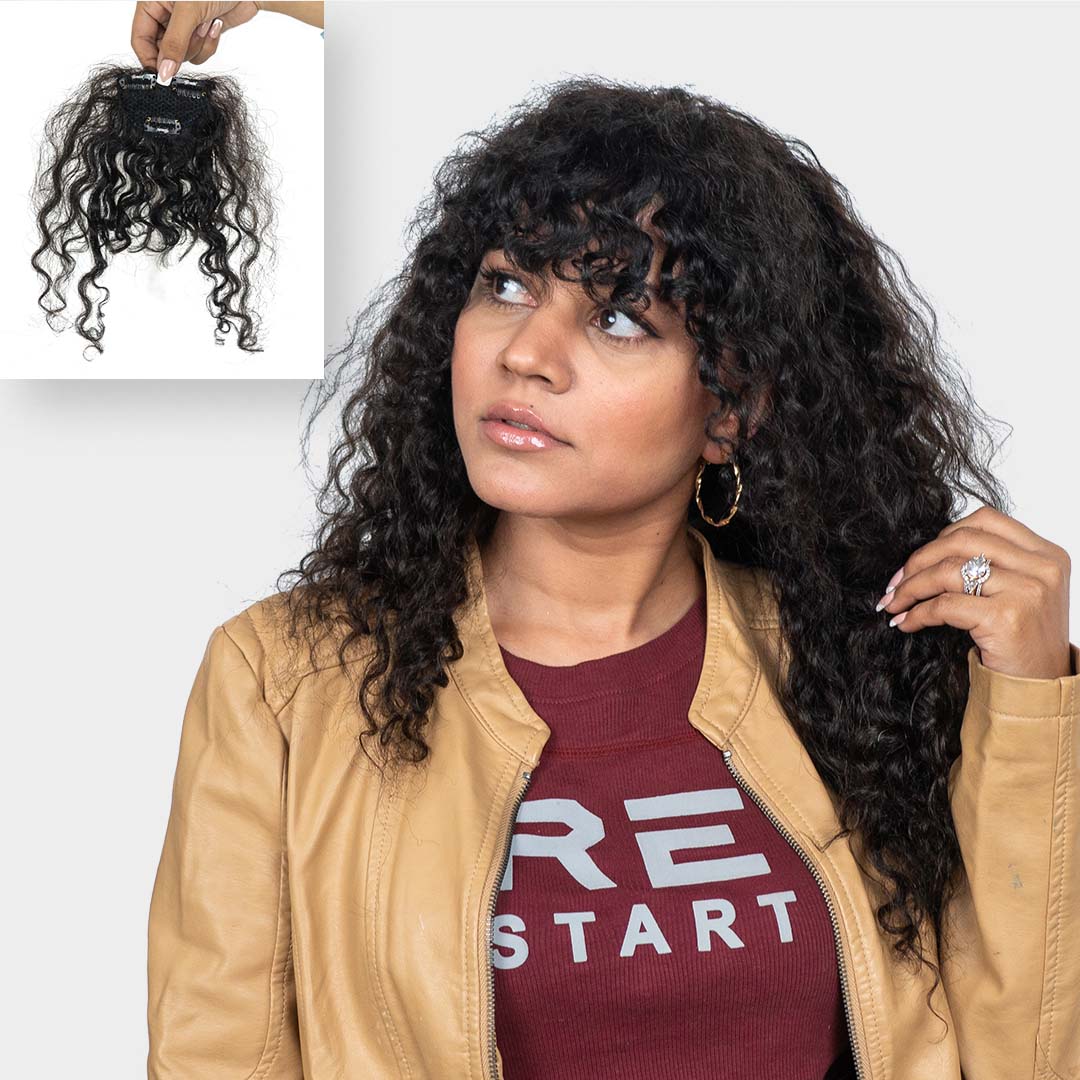 Curly Clip-In Bangs