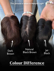 Three shades of Gemeria Hair mini toppers for women