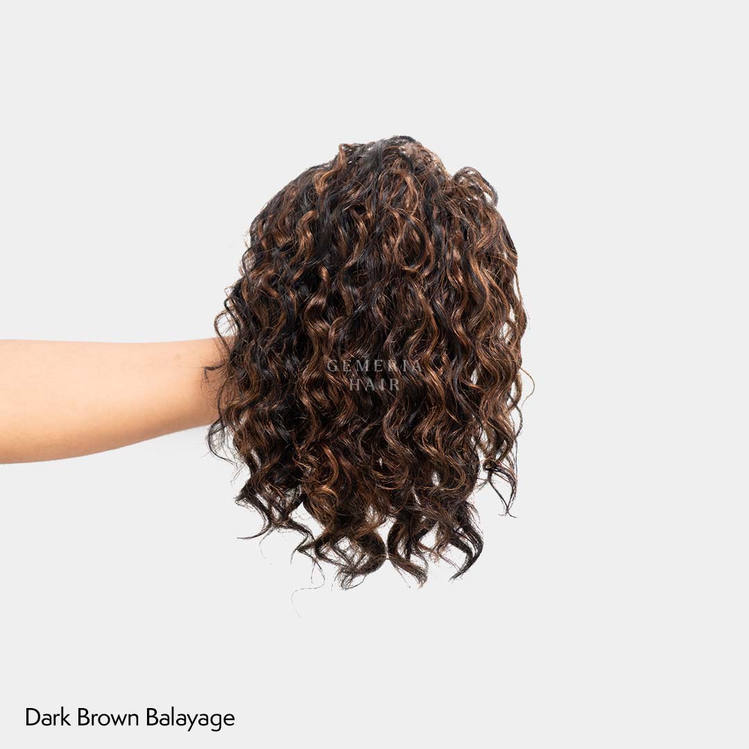 Brown wig with bun best sale