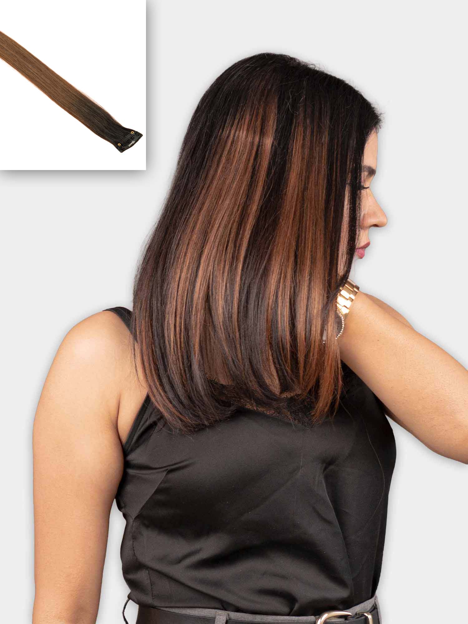 Copper Brown Single Clip Highlights