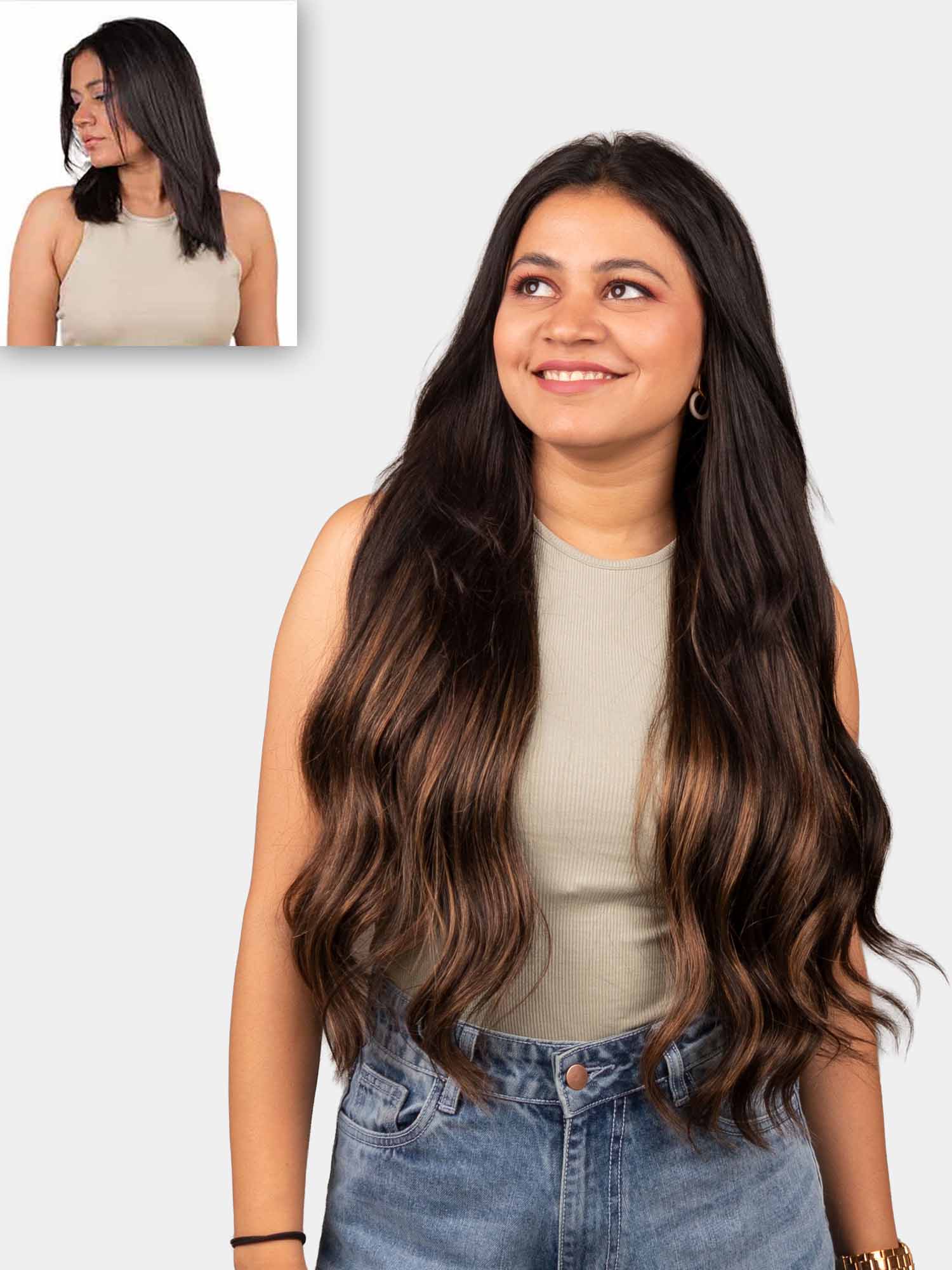 Chocolate Brown Balayage | Half Head Wig