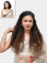 Caramel Brown Balayage | Deep Curly Half Head Wig