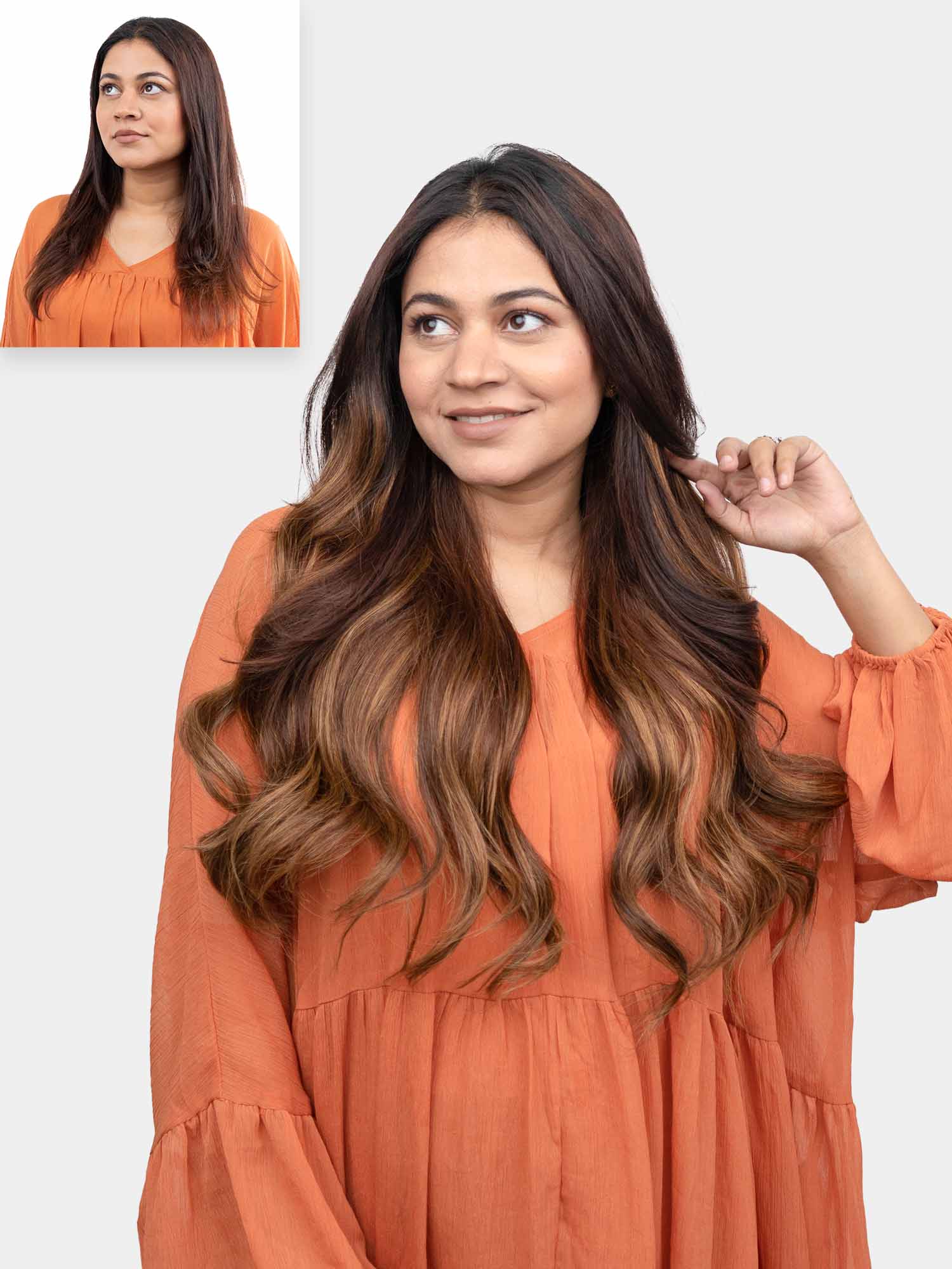 Golden Brown Balayage | Seamless | 7 Set Clip-In Hair Extensions