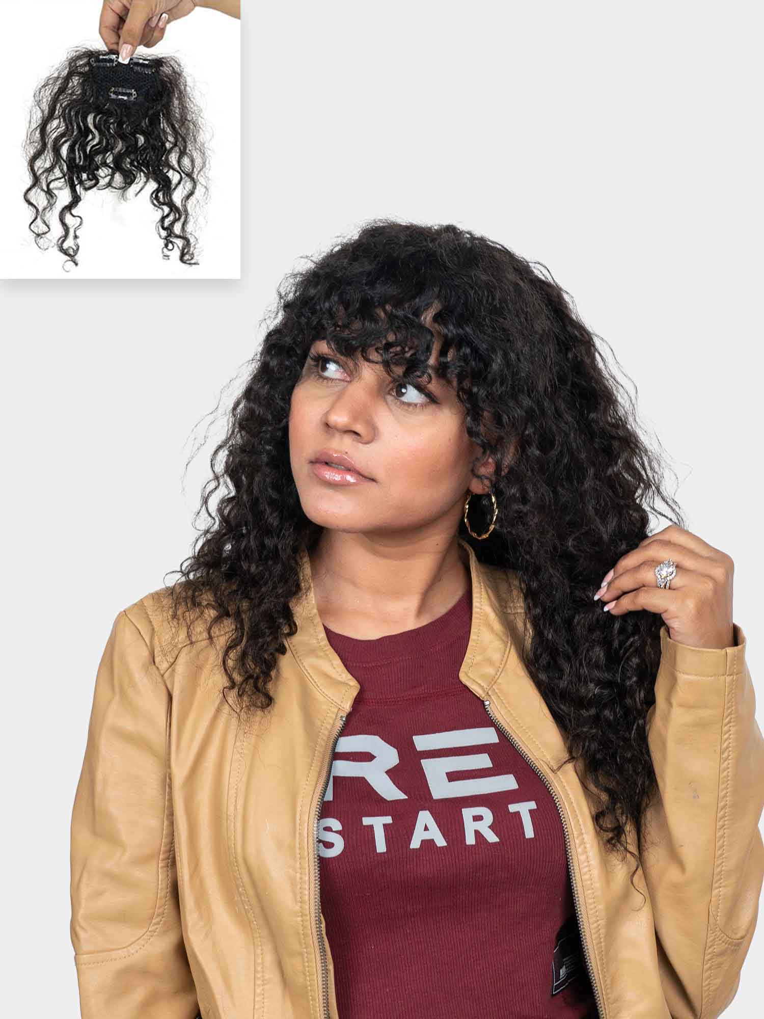 Curly Clip-In Bangs