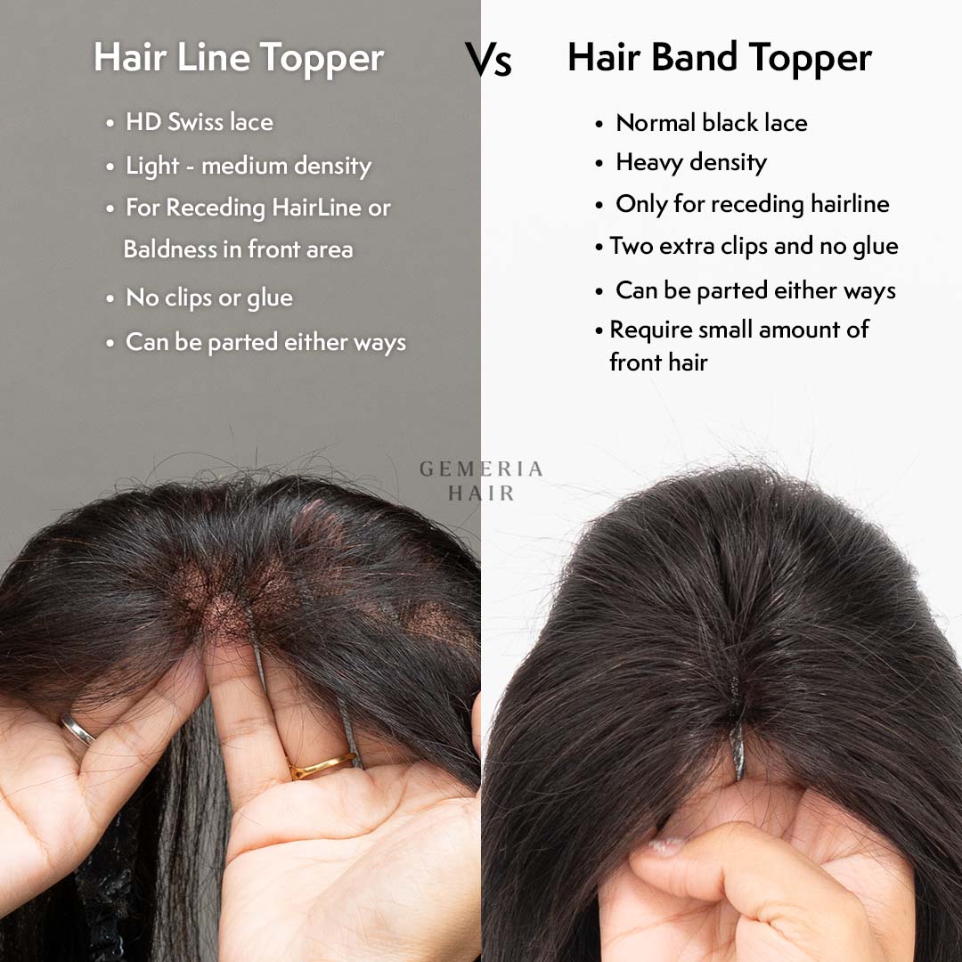 hair line topper vs hair band topper 