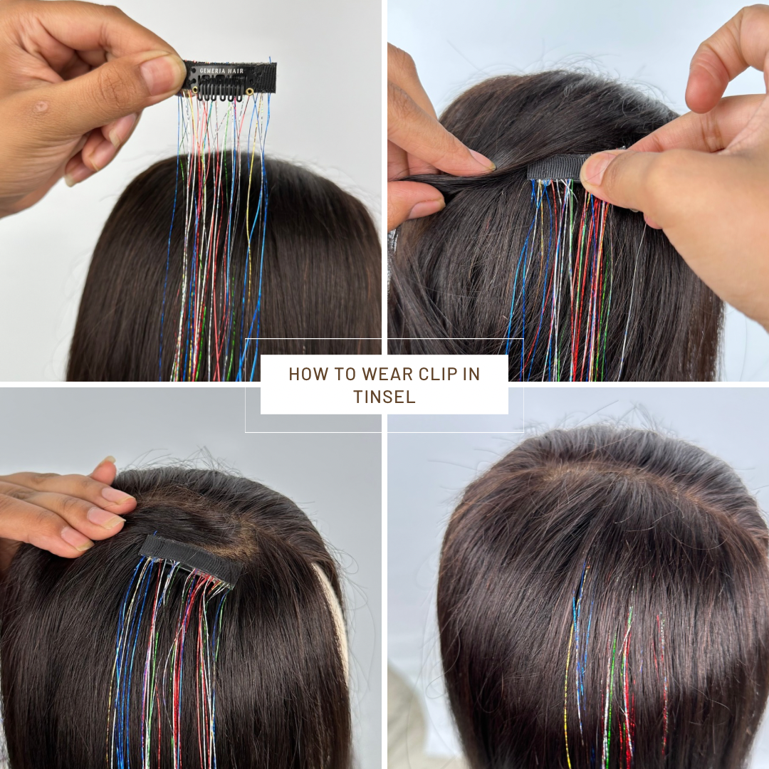 Golden | Clip-In Hair Tinsels