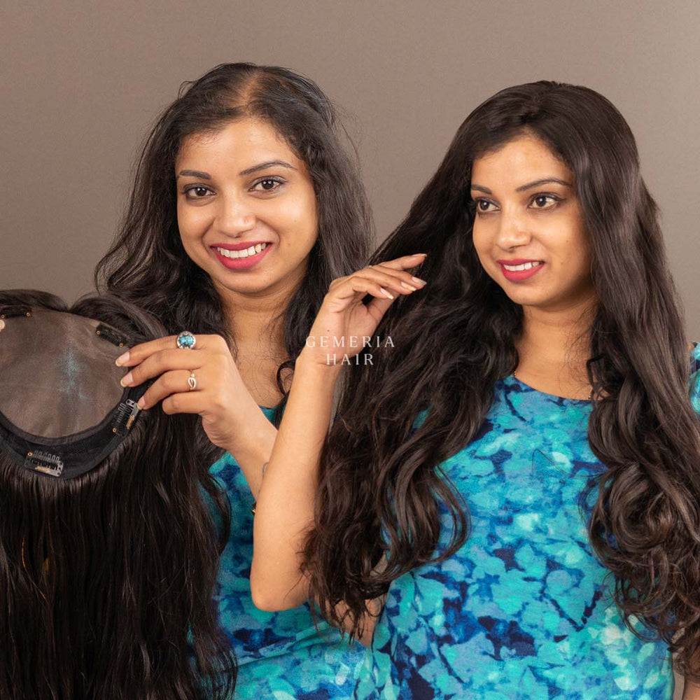 Volume Topper Size - 6x8 | Topper Volume Extension Clip Ins | Gemeria Hair