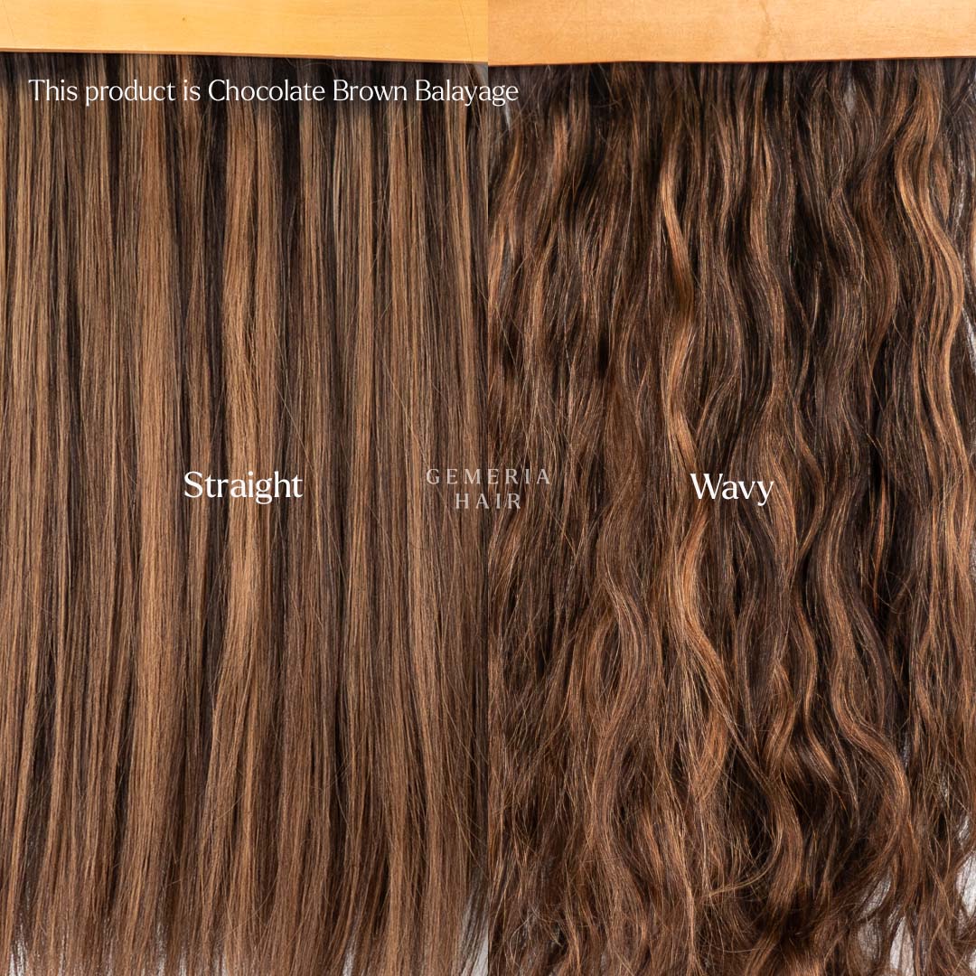 Golden brown 7 set clip-in hair extensions