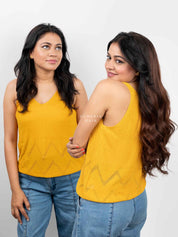 Side comparison showing fuller, longer wavy hair with Barrel Brown Balayage Half Head Wig