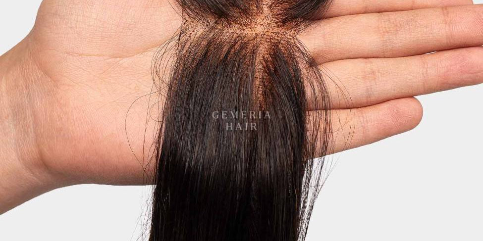 human hair front hairline topper band showing natural scalp finish