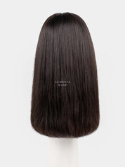 Back view of Lara Bob full head wig showing straight bob length