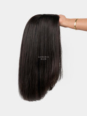 Lara Bob Full Head Wig showing natural hair density and straight texture