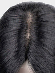 Close-up of Luna Bob Bio-Base wig showing natural scalp appearance
