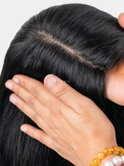 Close-up of Luna Bob full head wig Bio-Base and scalp detail