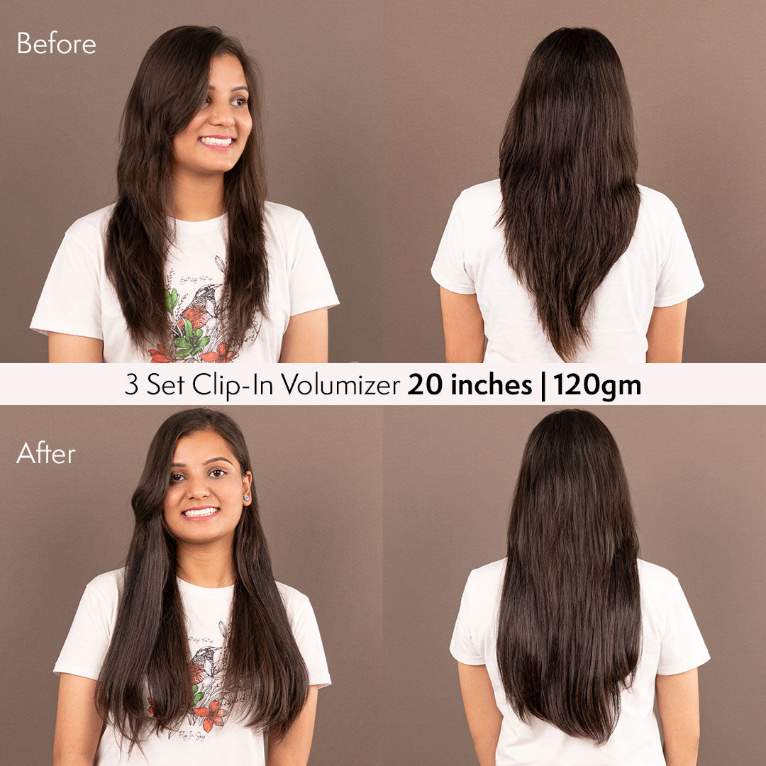 Seamless | 3 Piece Set Clip-In Hair Volumizer | Straight