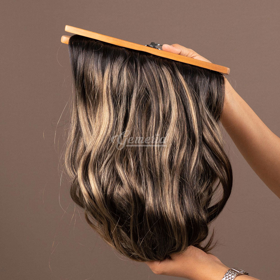 Light Ash Brown Balayage | Seamless | 7 Set Clip-In Hair Extensions