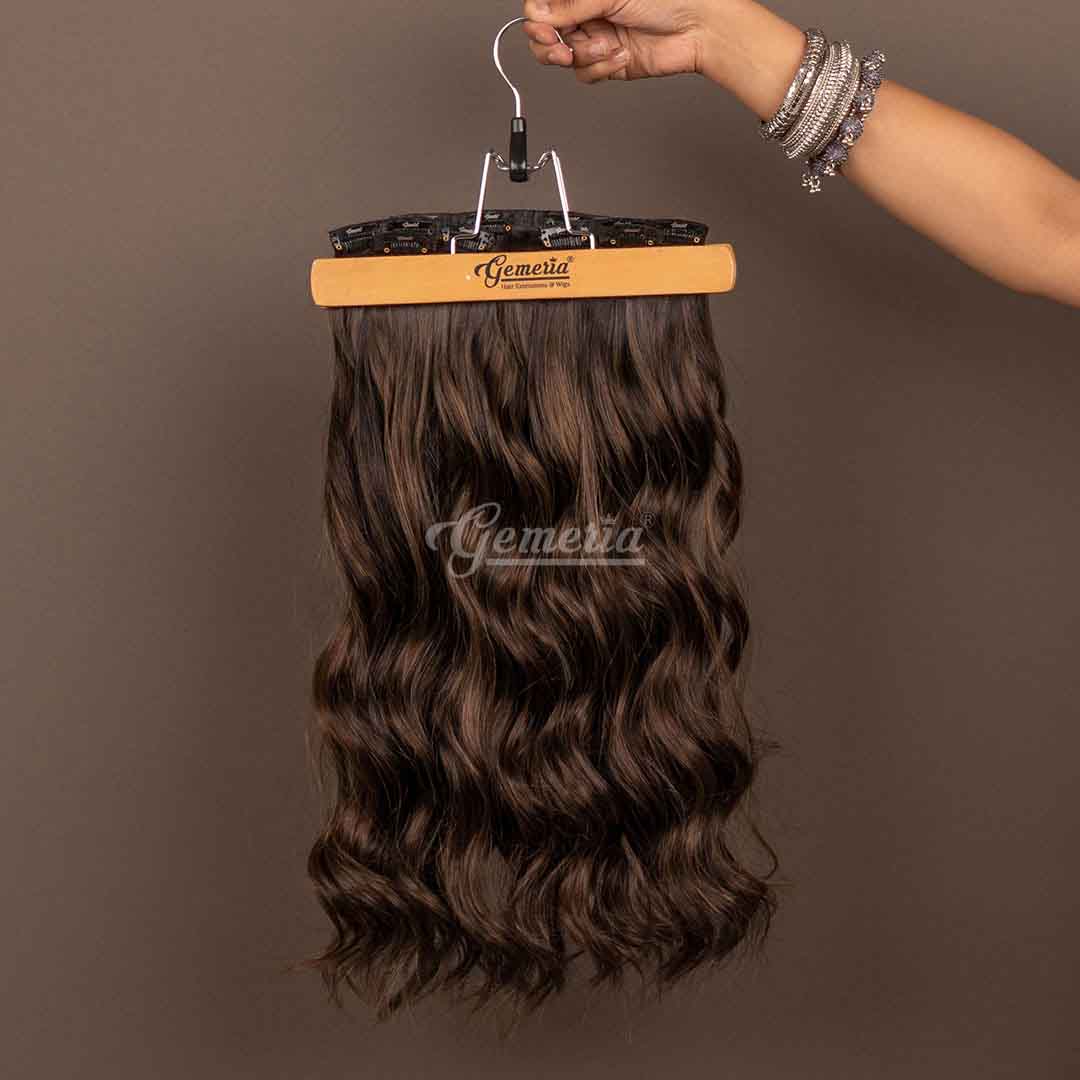 Blonde Wavy 7 Set ASH Brown Balayage Seamless Clip in Extensions, Hair  Grade: Raw Hairs, Packaging Size: 16 To 26 Inches at Rs 9999/piece in Kanpur