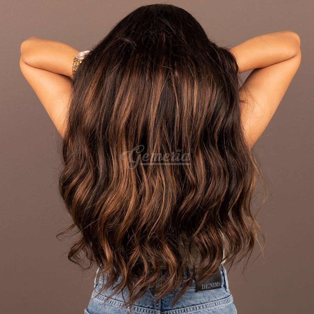 Chocoloate Brown Balayage Half Head Wig Half Head Balayage